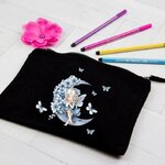Fée lune papillons fleurs transfert themrocollant impression dtf lfex textile trousse maquillage école pharmacie