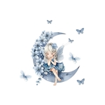 Fée lune papillons fleurs transfert themrocollant impression dtf lfex textile