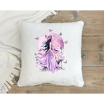 Femme Loup Papillons transfert thermocollant impression dtf flex textile coussin oreiller objet accessoire déco