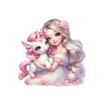 Girly Blonde Licorne transfert thermocollant impression dtf flex textile