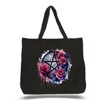 pentacle fleurs roses transfert thermocollant impression dtf flex textile sac main shopping plage sport