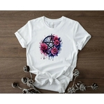 pentacle fleurs roses transfert thermocollant impression dtf flex textile tshirt femme homme enfant top débardeur sweat