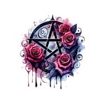 pentacle fleurs roses transfert thermocollant impression dtf flex textile