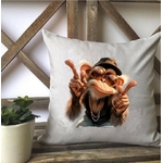 Monkey Casquette Lunettes Transfert thermocollant impression dtf flex textile coussin oreiller accessoire déco