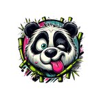 Tête Panda Grimace Transfert thermocollant impression dtf flex textile