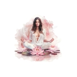 femme yoga lotus transfert thermocollant impression dtf flex textile