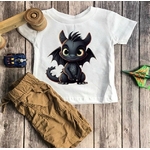 petit dragon noir transfert thermocollant impression dtf flex textile t-shirt enfant homme femme sxeat top débardeur