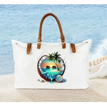 paysage noix coco transfert thermocollant impression dtf flex textile sac shopping main sport plage course