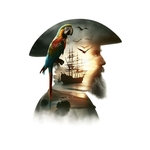 pirate paysage transfert thermocollant impression dtf flex textile