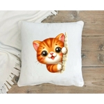 chat mur caché transfert thermocollant impression dtf flex textile oreiller coussin objet accessoire déco