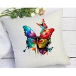 papillons fleurs colorés transfert thermocollant impression dtf flex textile oreiller coussin objet accessoire déco