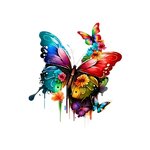 papillons fleurs colorés transfert thermocollant impression dtf flex textile