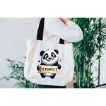 panda perfect transfert thermocollant impression dtf flex textile sac pochette shopping sport main course plage