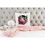 oiseau colibri fleurs cercle transfert thermocollant impression dtf flex textile coussin oreiller accessoire déco objet
