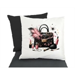 sac maquillage plumes transfert thermocollant impression dtf flex textile accessoire déco objet oreiller coussin