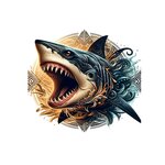 shark motifs transfert thermocollant impression dtf flex textile