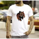tête félin tatouages transfert thermocollant impression dtf flex textile t-shirt homme femme enfant sweat top débardeur pull