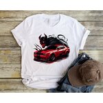 voiture devil transfert thermocollant impression dtf flex textile t-shirt homme femme enfant sweat pull top débardeur