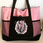 plumes rose gris transfert thermocollant impression dtf flex textile sac sport shopping école main plage course