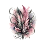 plumes rose gris transfert thermocollant impression dtf flex textile
