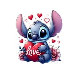stitch coeurs love transfert thermocollant impression dtf flex textile