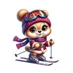 Ourson Ski transfert thermocollant impression dtf flex textile
