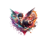 harry potter coeur transfert thermocollant impression dtf flex textile