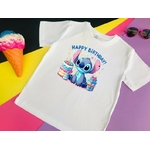 stitch anniversaire cadeaux transfert thermocollant impression dtf flex textile tshirt enfant bébé ado femme homme sweat pull blouson veste