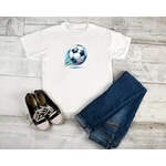 Ballon Foot Transfert thermocollant impression dtf flex textile t-shirt enfant bébé homme femme sweat jeans jogging veste pull