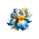 Fleur Iris Fumée Transfert thermocollant impression dtf flex textile