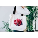 Fleur Rose Peinture Transfert thermocollant impression dtf flex textile sac shopping dos mains plage sport