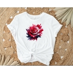 Fleur Rose Peinture Transfert thermocollant impression dtf flex textile t-shirt femme enfant homme sweat veste jeans pull
