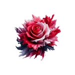 Fleur Rose Peinture Transfert thermocollant impression dtf flex textile