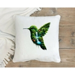 Colibri Nature Cascade Transfert thermocollant impression dtf flex textile coussin oreillers accessoire déco