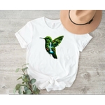 Colibri Nature Cascade Transfert thermocollant impression dtf flex textile t-shirt femme homme enfant bébé sweat jeans veste pull