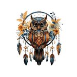 attrape rêve hibou plumes fleurs transfert thermocollant impression dtf flex textile