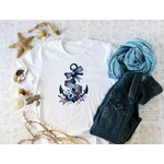 ancre ruban fleurs transfert thermocollant impression dtf flex textile tshirt homme femme enfant pull sweat jeans blouson veste