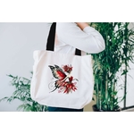 femme papillon rouge transfert thermocollant impression dtf flex textile sac shopping plage mains sport cabas accessoires