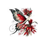 femme papillon rouge transfert thermocollant impression dtf flex textile
