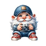 gnome appareil photo transfert thermocollant impression dtf flex textile