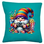 gnome gamer transfert thermocollant impression dtf flex textile coussin oreillers accessoire déco