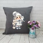 fillette chouette transfert thermocollant impression dtf flex textile coussin oreillers accessoires déco