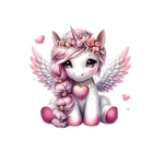licorne poney coeurs transfert thermocollant impression dtf flex textile