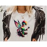 elfe couleurs guitare transfert thermocollant impression dtf flex textile t-shirt femme homme enfant sweat pull jeans veste