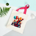 spiderman aniverssaire ballons transfert thermocollant impression dtf flex textile sac à dos shopping mains plage cabas