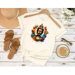 Tête Bouddha Couleurs transfert thermocollant impression dtf flex textile t-shirt femme homme enfant jeans veste pull sweat pantalon