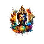 Tête Bouddha Couleurs transfert thermocollant impression dtf flex textile