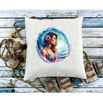 Femme Vagues Vahiné transfert thermocollant impression dtf flex textile coussin oreillers accessoires déco