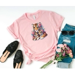 Tigre Bébés Fleurs Transfert thermocollant impression dtf flex textile t-shirt femme homme enfant pull veste jeans chemisier sweat