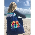 Tongs Fleurs Transfert thermocollant impression dtf flex textile sac plage dos voyage sport shopping mains